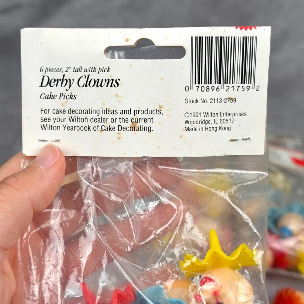 Vintage 1991 Wilton Cake Picks Topper Derby Clowns Train Circus Birthday 40+ Pcs